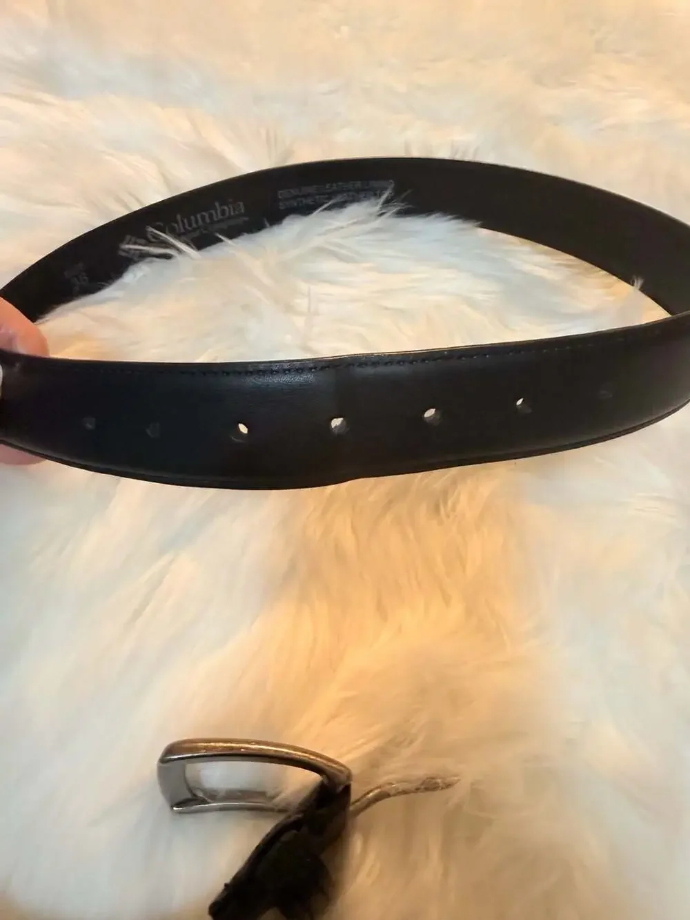 Columbia Men's Black Leather Casual Belt